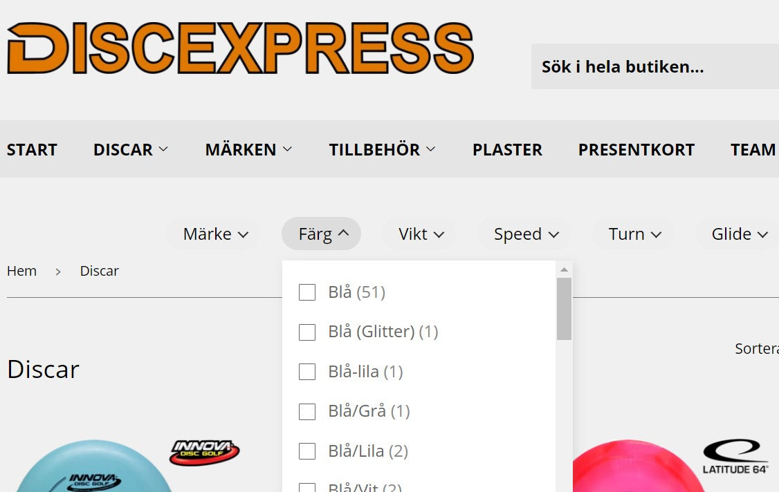 Filtrera färg på discarna