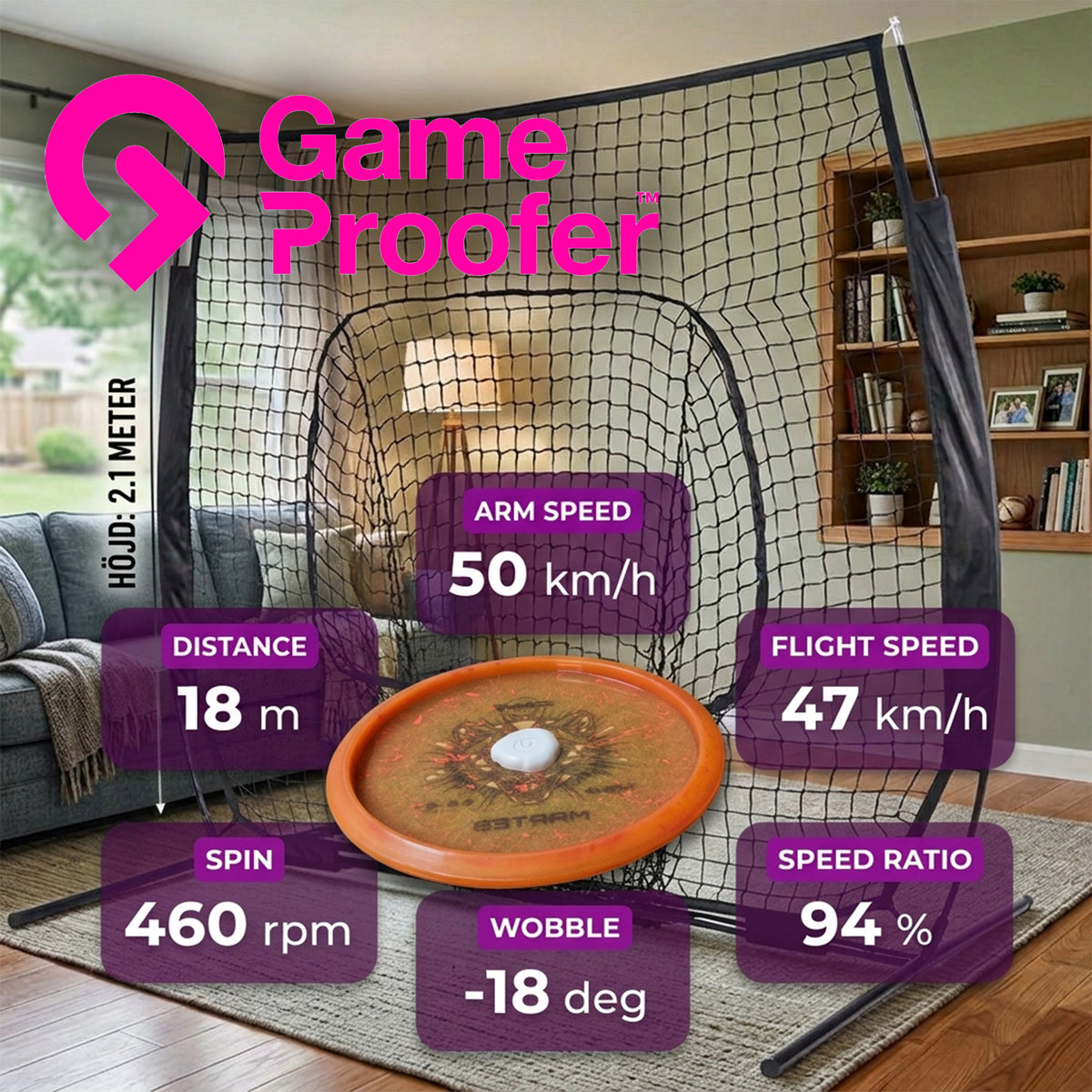 Discgolfsimulator: Komplett Hemmaträningspaket med Kastnät & Gameproofer